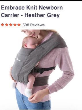 Ergobaby Embrace Knit Newborn Carrier - Heather Grey